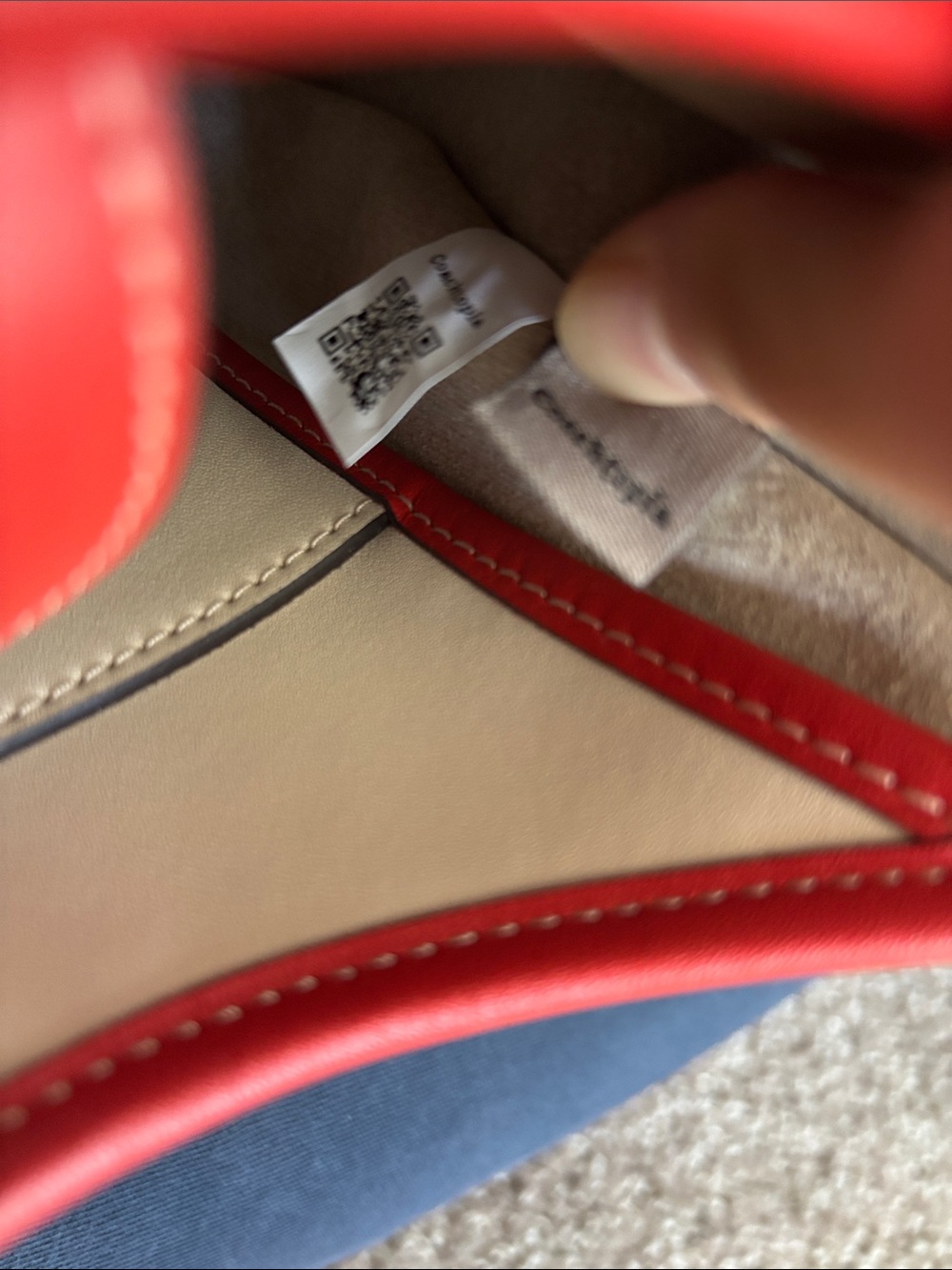 Coach Cherry Print Cream and Red Shoulder Bag - Picture 5 of 6